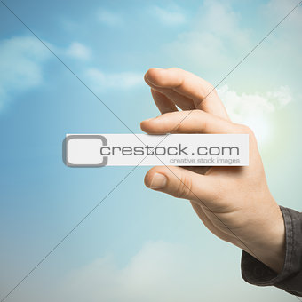 Communication Concept, Hand Holding a Business Card