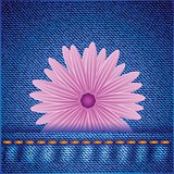 flower on jeans background