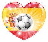 Spain soccer heart flag
