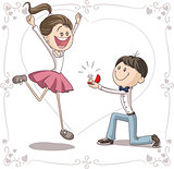 Marriage Proposal Vector Cartoon