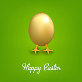 Happy Easter Card With Golden Egg