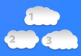 Cloudscapes on light blue background
