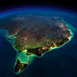 Night Earth. Part of Australia. Tasmania