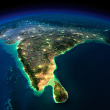 Night Earth. India and Sri Lanka