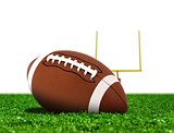 Football Ball on Grass with Goal Post