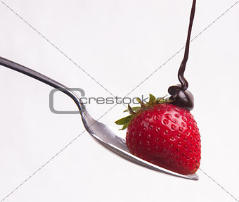 Chocolate hits the Raw Fruit Food Berry on a Spoon