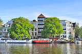 Amsterdam. River Amstel embankment
