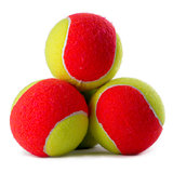 Three tennis balls on white