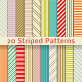 Retro striped vector seamless patterns (tiling)