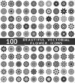 Beautiful abstract flower icons. Vector illustration