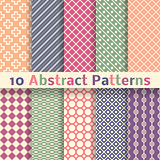 Retro abstract vector seamless patterns (tiling).