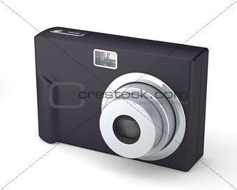 Digital Compact Photo Camera Isolated on White Background