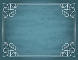 Vector vintage frame on a blue background