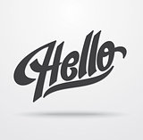 Hello hand lettering calligraphy. Vector