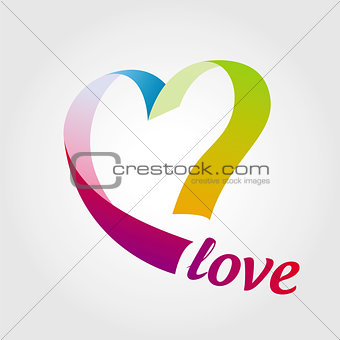 logo heart of colored ribbons