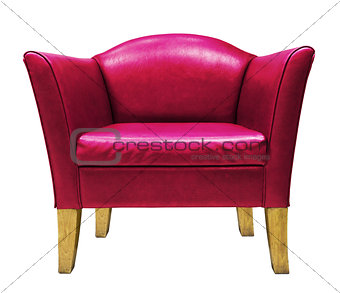 Red armchair isolated