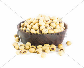 Soybeans in wood bowl