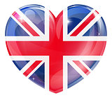 Union jack british heart flag
