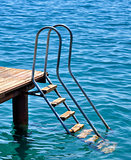 Steel and wooden old ladder pier