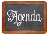agenda word on blackboard