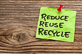 reduce, reuse and recycle note