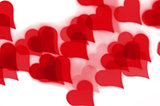 red hearts bokeh pattern