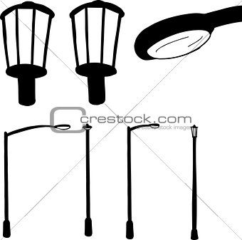 Silhouette Street Lamps