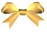 Golden bow isolated on a white background