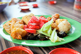 Ngo Hiang Dish with Sausage Tofu and Fishballs