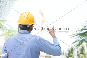 Indian male site construction contractor