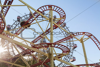 Ferris Wheel and Roller Coaster