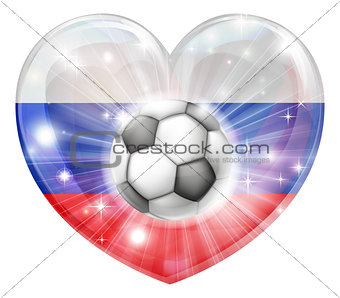 Russia soccer heart flag