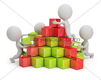 3d small people - business pyramid