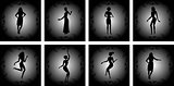 Abstract female silhouettes with background