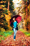 Girl with Red Umbrella