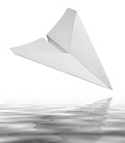 falling white paper plane