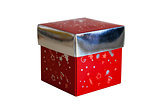 bright red gift box on a white background