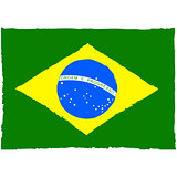 Painted Brazil flag