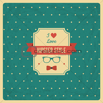 Vintage Geometric Vintage Background with Hipster Label. Grunge Texture, Hipster Style,Pattern