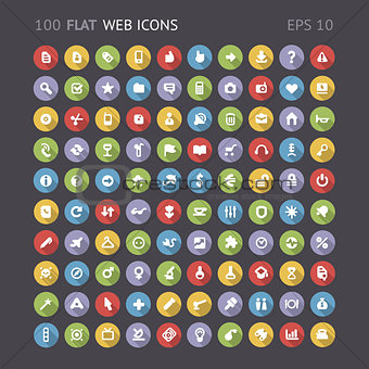 100 Flat Web Icons