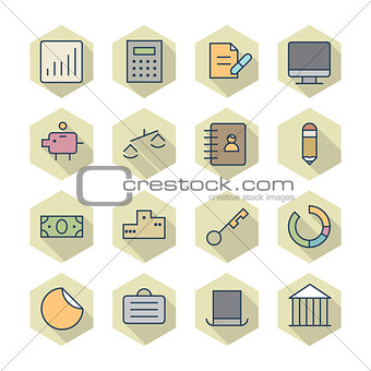 Thin Line Icons For Business and Finance