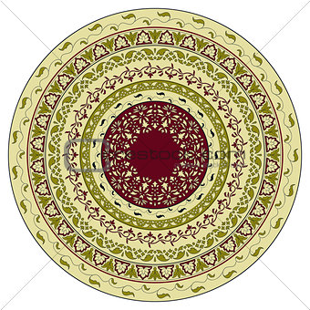 Vector circle  floral pattern, indian style
