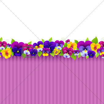 Background With Colorful Pansies