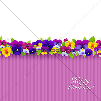 Background With Color Pansies