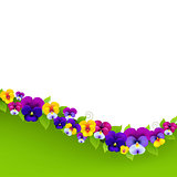 Background With Pansies And Leaf