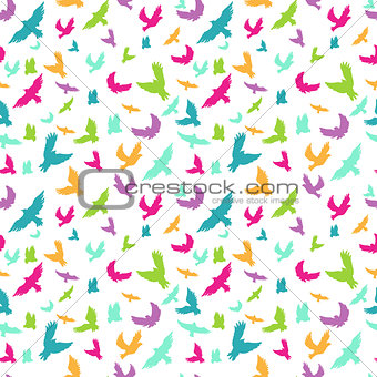Birds in seamless pattern