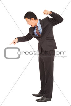  businessman yelling and make a fist