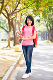 Student girl standing at campus
