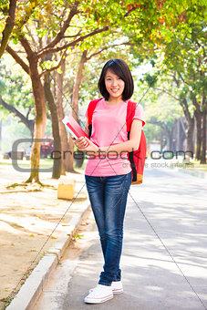 Student girl standing at campus