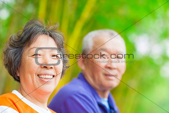 happy asian Senior couple